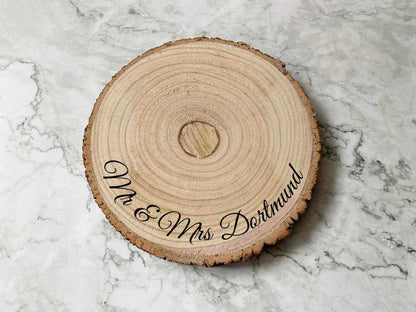 Resplendent Aurora | Personalised Wedding Log Cake Stand