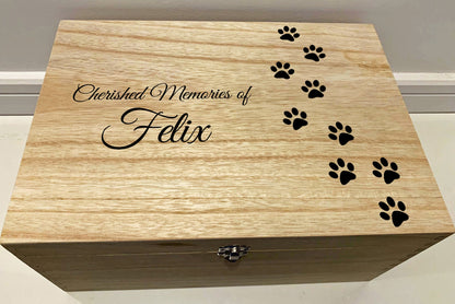 Resplendent Aurora | Personalised Pet Memory Box with Pawprints