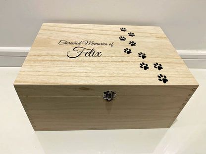 Resplendent Aurora | Personalised Pet Memory Box with Pawprints