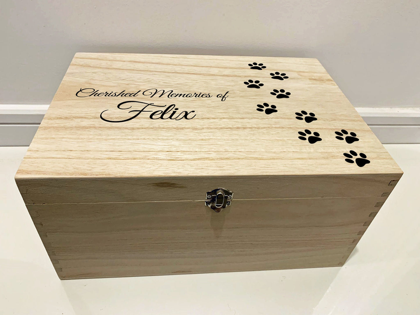 Resplendent Aurora | Personalised Pet Memory Box with Pawprints