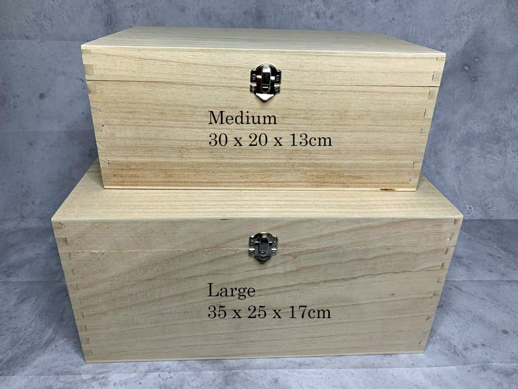 Large Personalised Engraved Wooden Wedding Keepsake Memory Box with Swirl Script Names - Resplendent Aurora