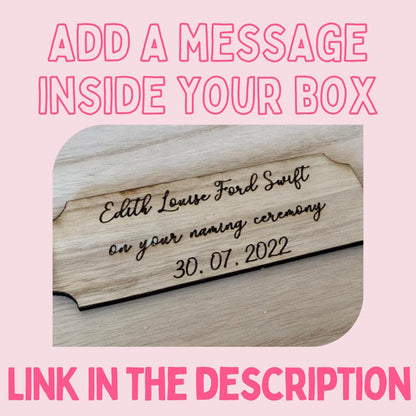 Large Personalised Engraved Wooden Wedding Keepsake Memory Box with Hummingbird and Hibiscus - Resplendent Aurora
