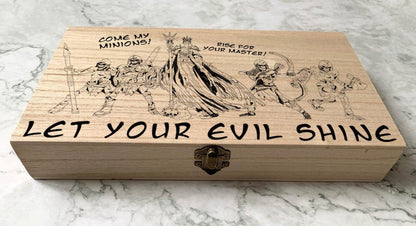 Personalised Engraved DnD Dungeons and Dragons Necromancer Dice Box, Skeleton Dice Box, Lich Dice Box, Undead Dice Box - Resplendent Aurora