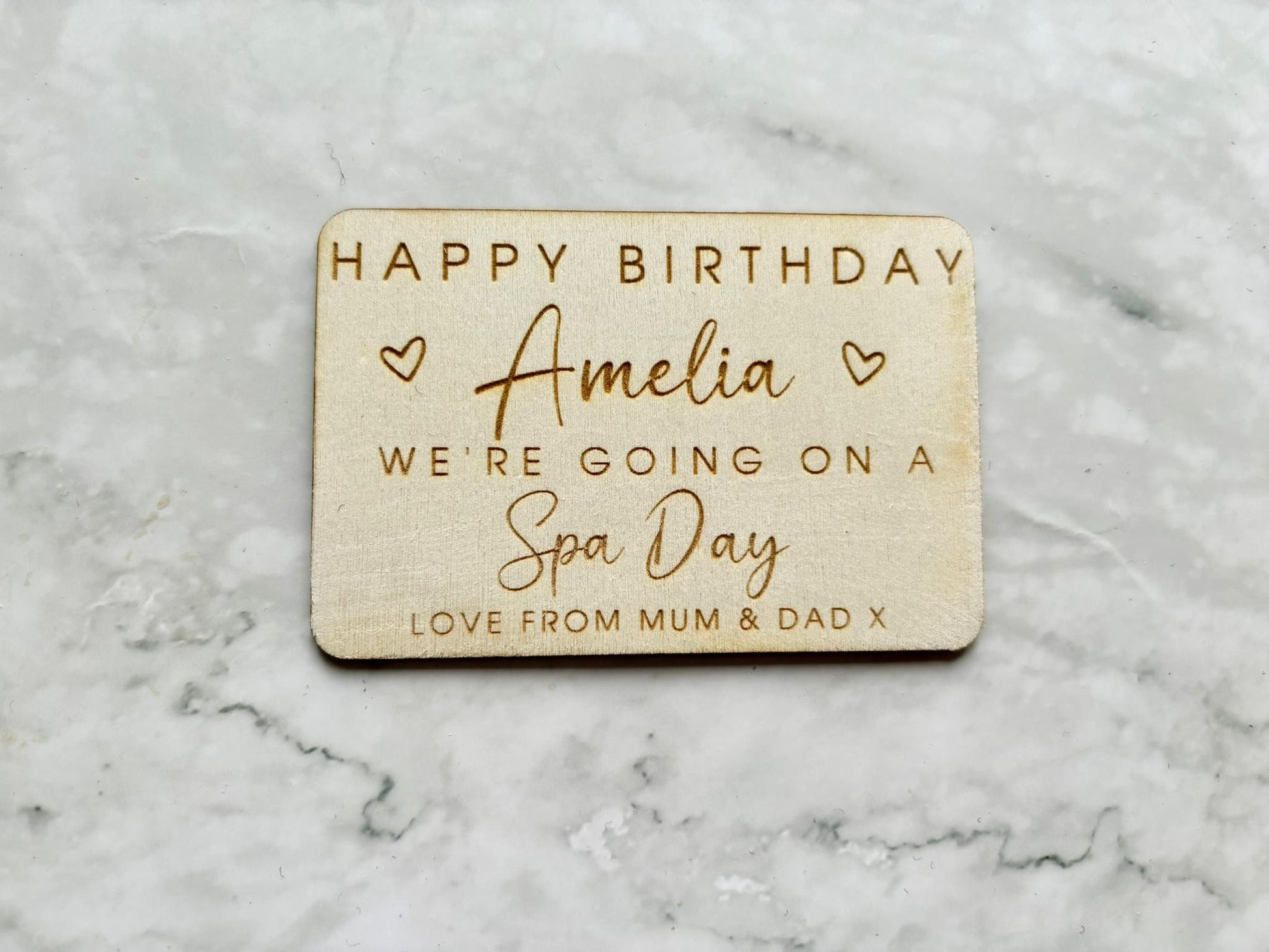 Personalised Engraved Gift Card Inserts, Engraved Gift Voucher, Wedding Gift Voucher, Birthday Gift Voucher, Teacher Gift Voucher - Resplendent Aurora