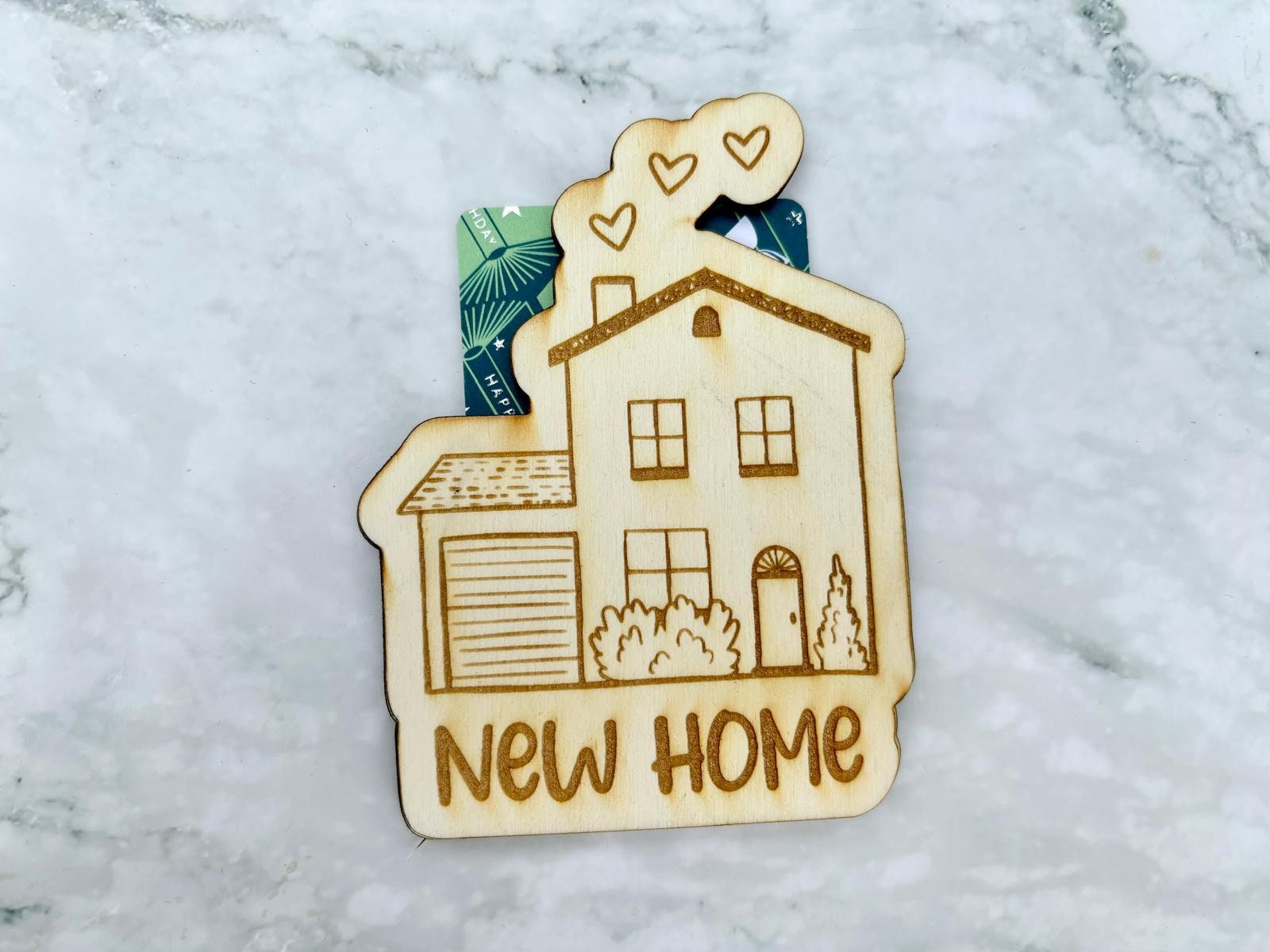 Personalised Engraved House Gift Card Holder, Housewarming gift, Gift Voucher Holder, New Home, Home Sweet Home - Resplendent Aurora