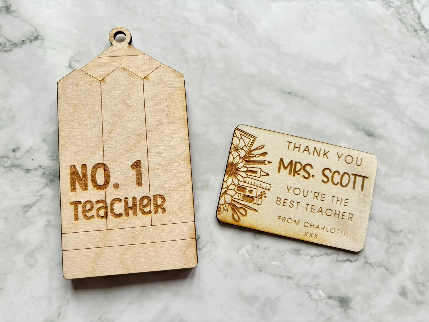 Personalised Engraved Teacher Envelope Gift Card Holder, Gifts for Teachers, Gift Voucher Holder, Pencil Gift Voucher Holder - Resplendent Aurora