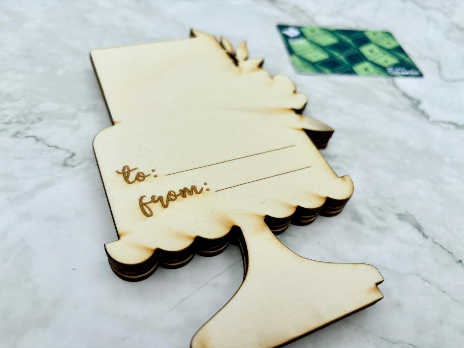 Resplendent Aurora | Personalised Engraved Wedding Cake Gift Card Holder with Flowers, Wedding Gift Voucher