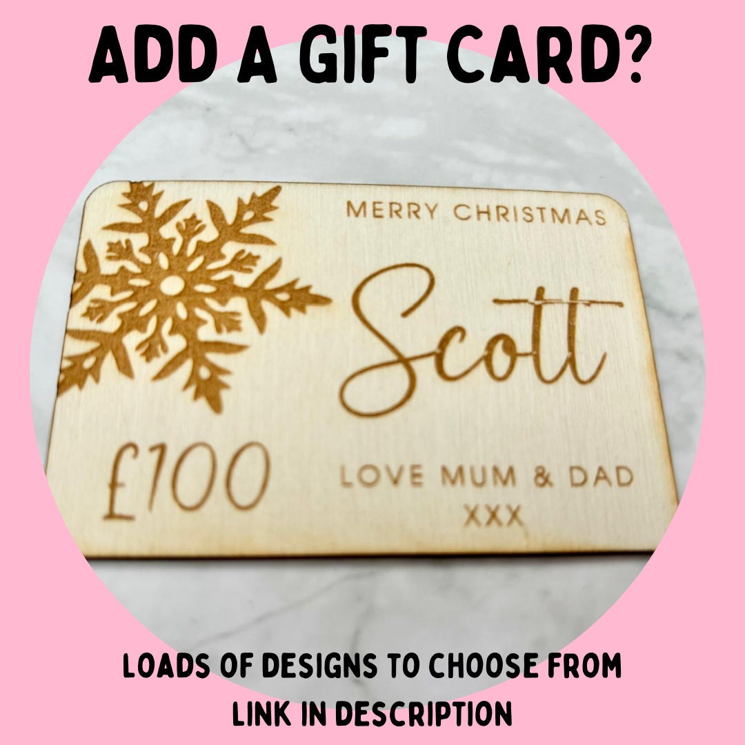 Personalised Engraved Gift Card Holder, Engraved Gift Voucher Holder, Christmas Gift Voucher, Christmas Gift - Resplendent Aurora