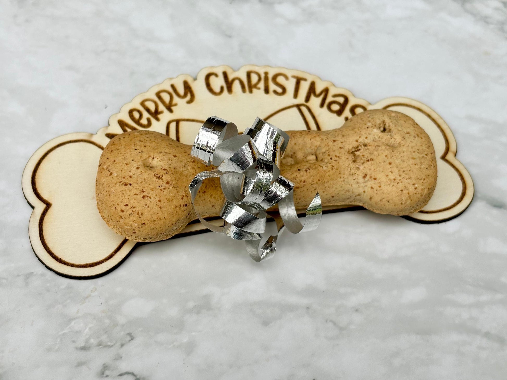 Resplendent Aurora | Personalised Engraved Wooden Dog Bone Christmas Present, Gifts for Dogs, Gifts for Pets Dog Treat