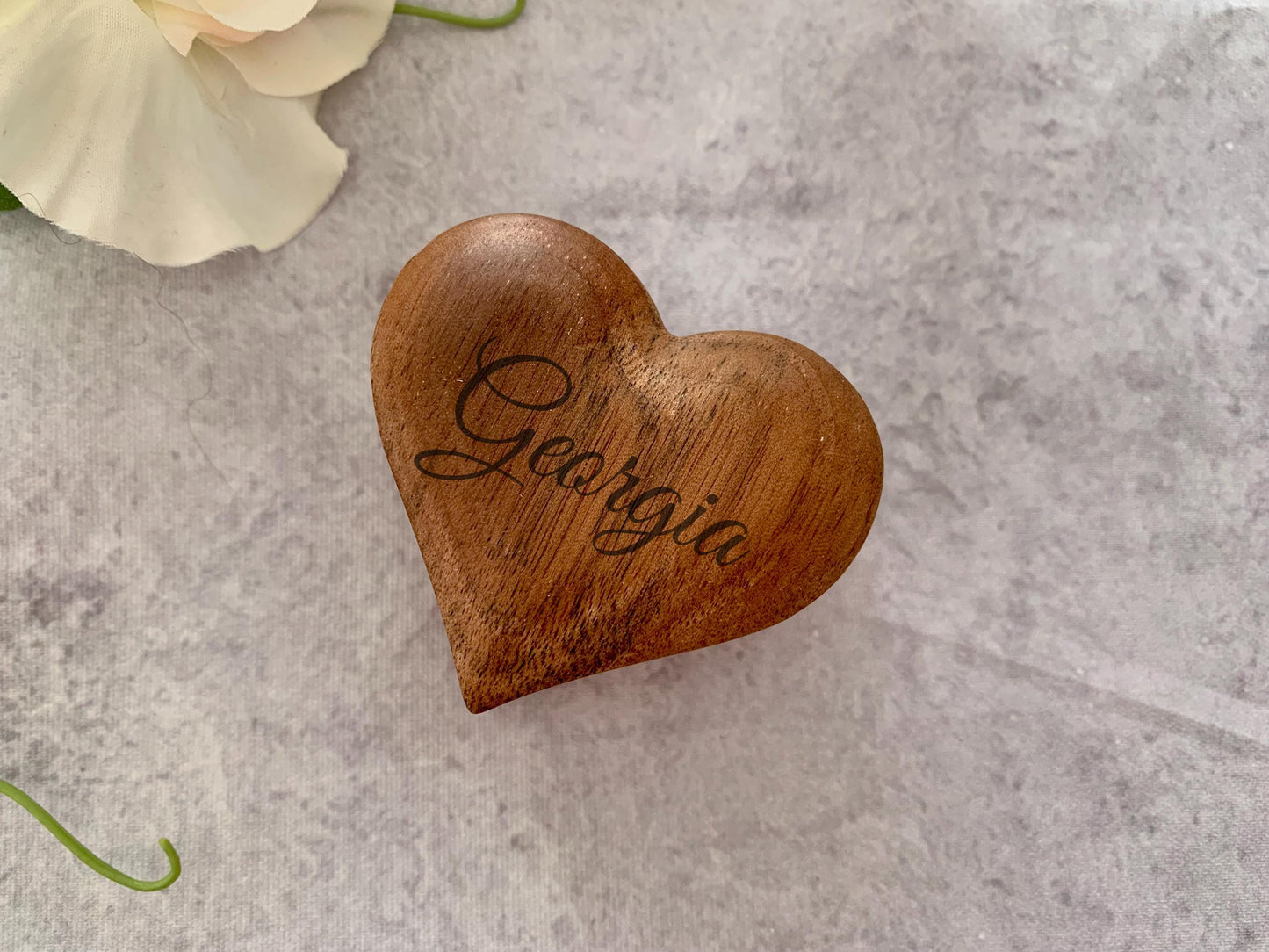 Resplendent Aurora | Personalised Heart Engraved Wooden Wedding Ring Box, Engagement Ring Box with Initials, Anniversary Gift