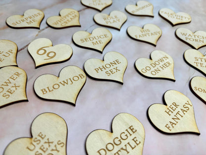 Personalised Engraved Wooden Valentine's Day Tokens, Sex Tokens, Date Tokens, Love Tokens, Gifts for Boyfriend, Girlfriend, Husband, Wife - Resplendent Aurora