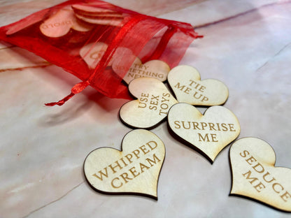 Personalised Engraved Wooden Valentine's Day Tokens, Sex Tokens, Date Tokens, Love Tokens, Gifts for Boyfriend, Girlfriend, Husband, Wife - Resplendent Aurora