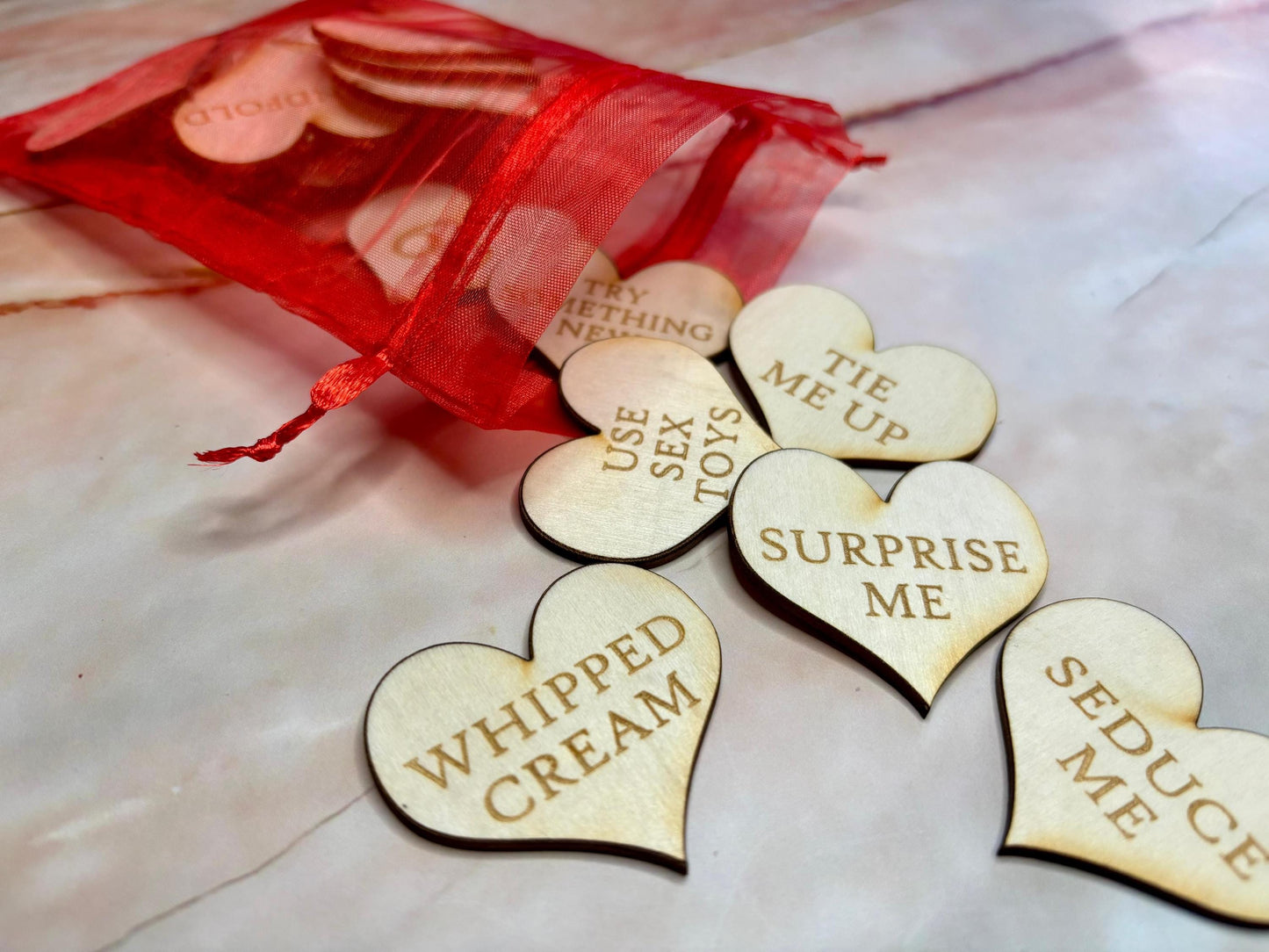 Personalised Engraved Wooden Valentine's Day Tokens, Sex Tokens, Date Tokens, Love Tokens, Gifts for Boyfriend, Girlfriend, Husband, Wife - Resplendent Aurora