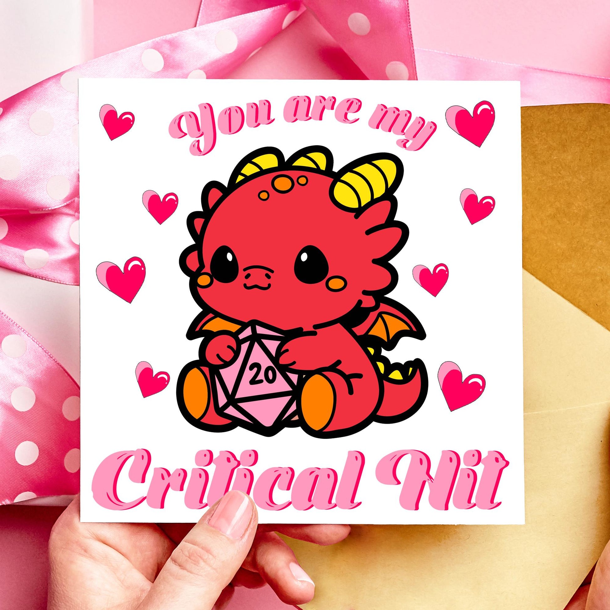 You are my Critical Hit DnD Valentines Day Card - Resplendent Aurora