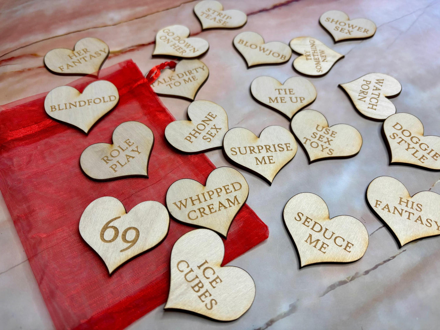 Personalised Engraved Wooden Valentine's Day Tokens, Sex Tokens, Date Tokens, Love Tokens, Gifts for Boyfriend, Girlfriend, Husband, Wife - Resplendent Aurora