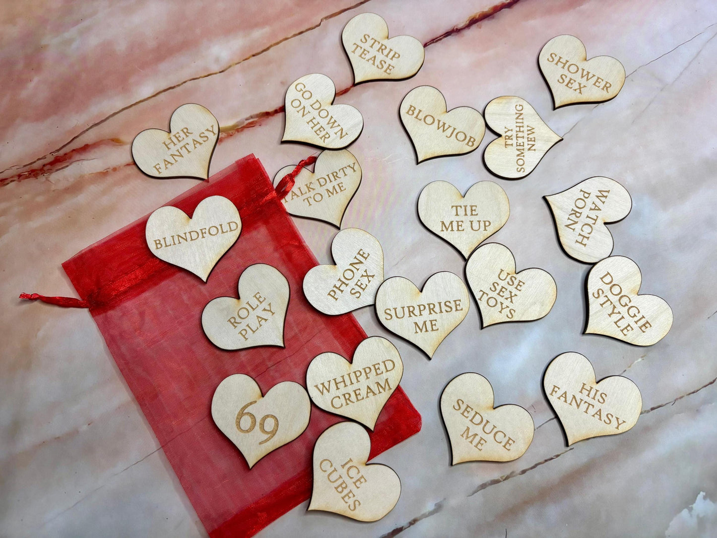 Personalised Engraved Wooden Valentine's Day Tokens, Sex Tokens, Date Tokens, Love Tokens, Gifts for Boyfriend, Girlfriend, Husband, Wife - Resplendent Aurora