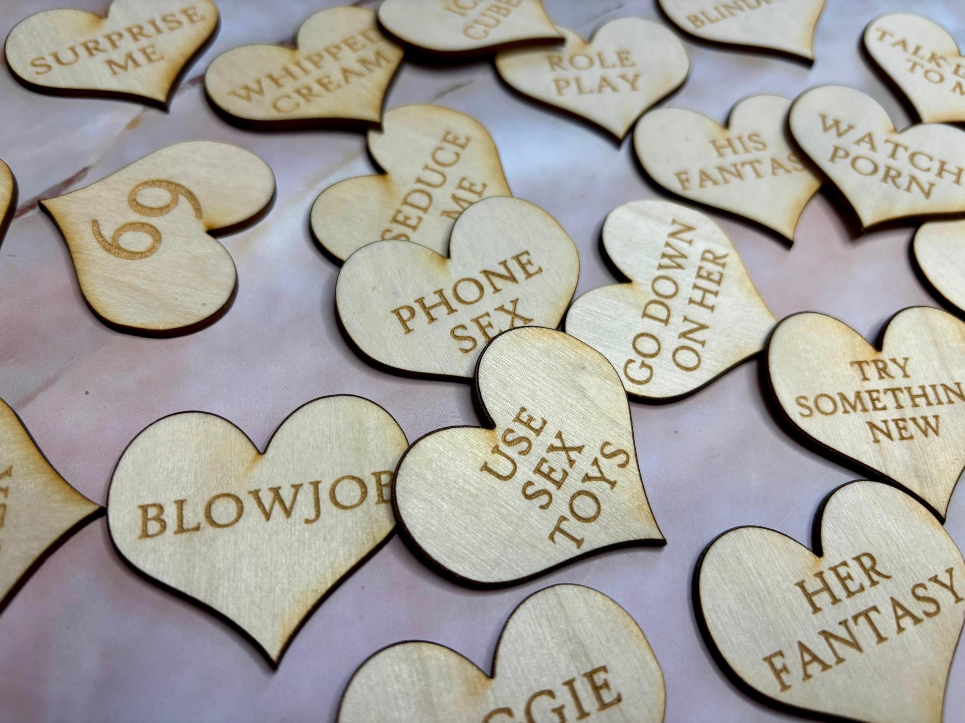 Personalised Engraved Wooden Valentine's Day Tokens, Sex Tokens, Date Tokens, Love Tokens, Gifts for Boyfriend, Girlfriend, Husband, Wife - Resplendent Aurora