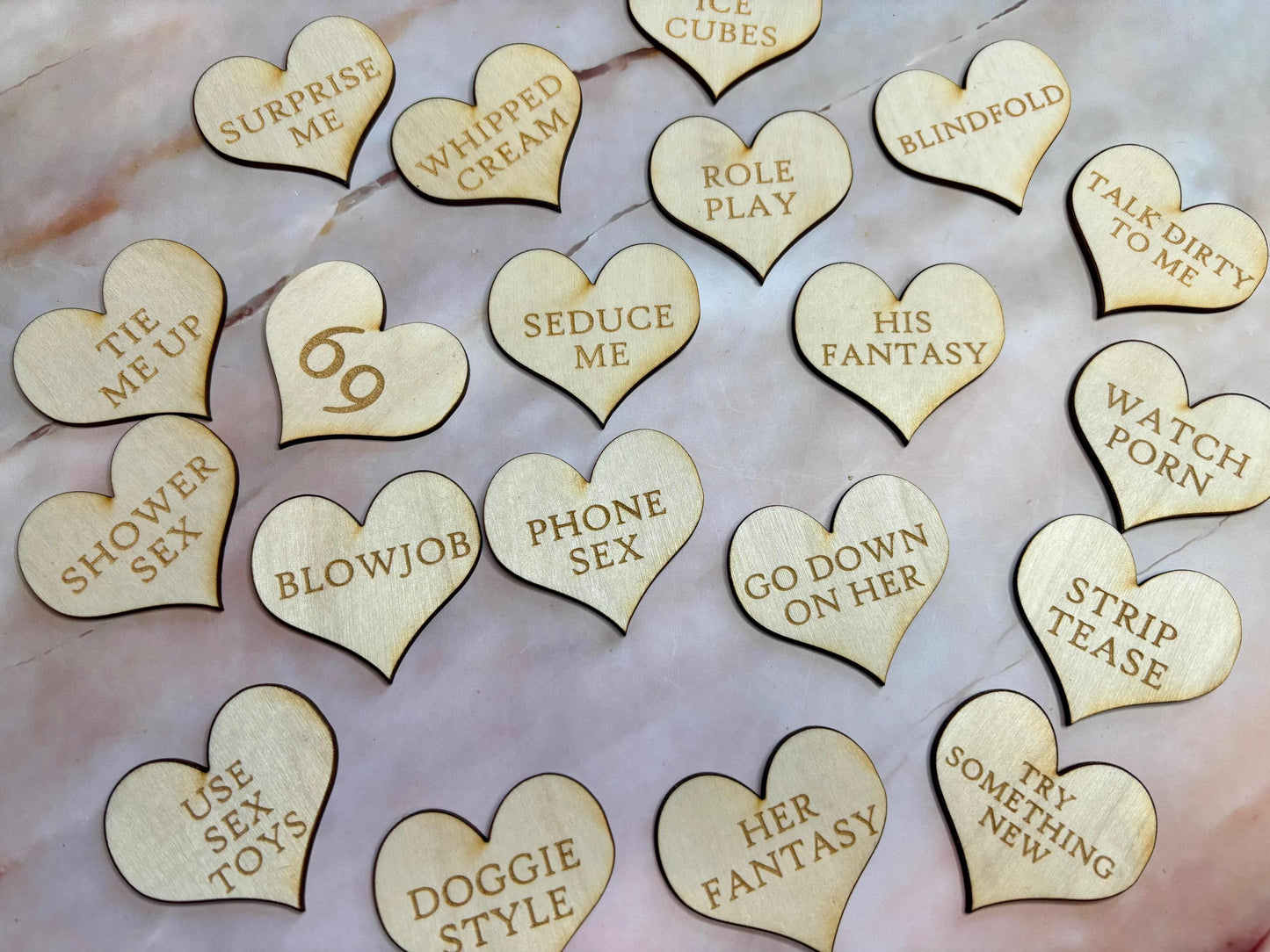 Personalised Engraved Wooden Valentine's Day Tokens, Sex Tokens, Date Tokens, Love Tokens, Gifts for Boyfriend, Girlfriend, Husband, Wife - Resplendent Aurora