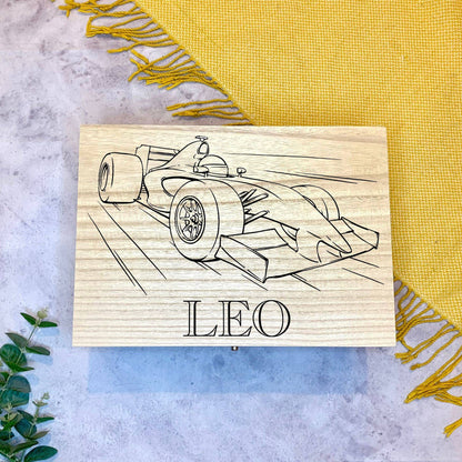 {product_vendor} | Personalised Childrens Keepsake Box with Racing Car