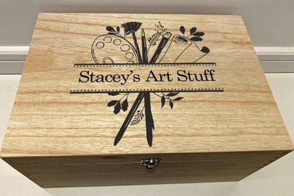 {product_vendor} | Personalised Art Box with Paintbrush and Palette design