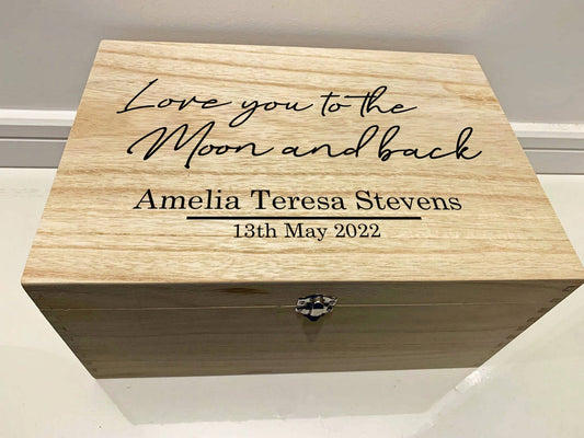 {product_vendor} | Personalised Baby Keepsake Box - Love you to the Moon