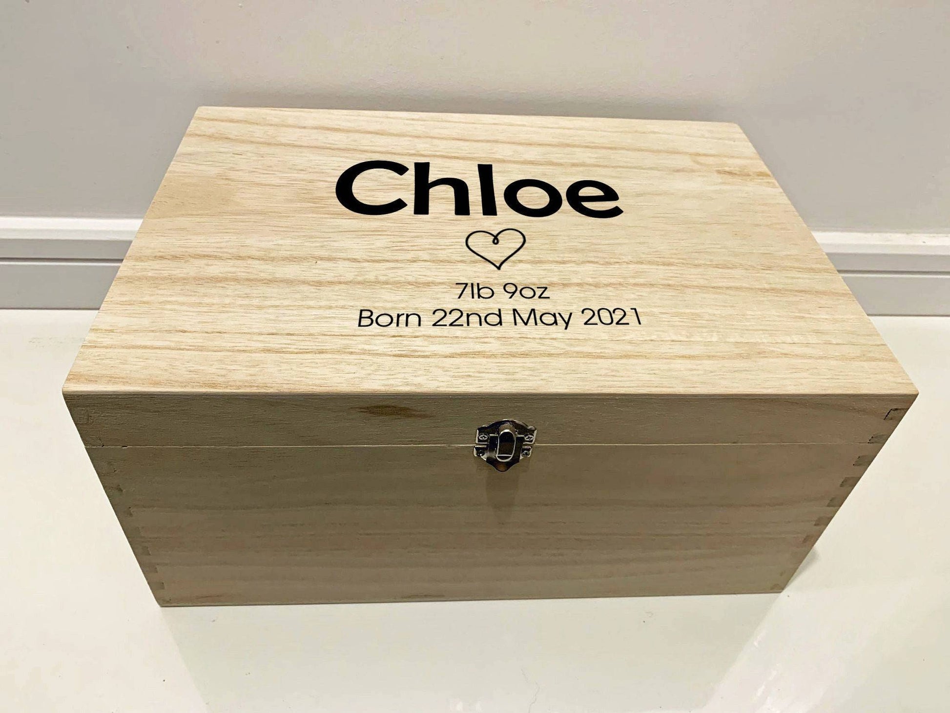 {product_vendor} | Personalised Baby Keepsake Box with Heart