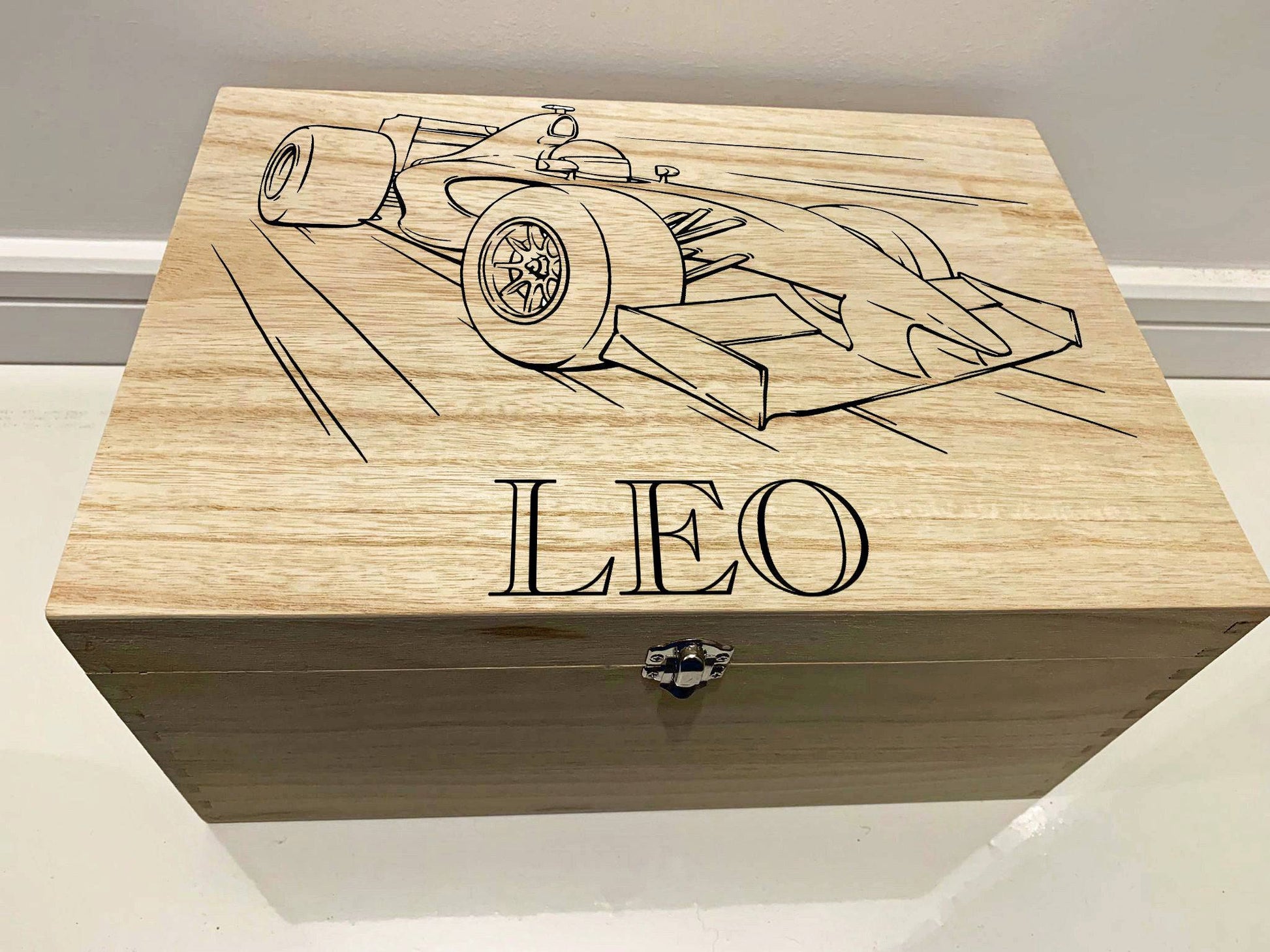 {product_vendor} | Personalised Childrens Keepsake Box with Racing Car