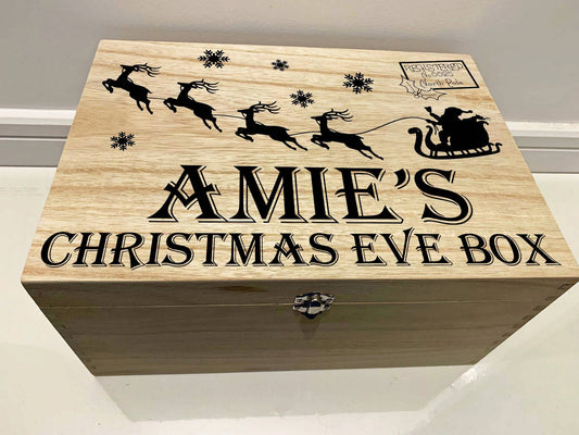 {product_vendor} | Personalised Christmas Eve Box with Santa's Sleigh & Reindeer