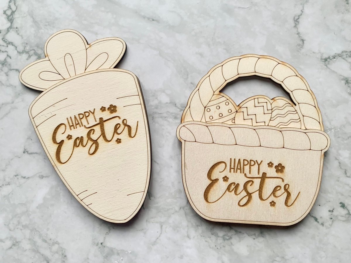 Personalised Easter Gift Card Holder - Carrot or Egg Basket shaped - Resplendent Aurora