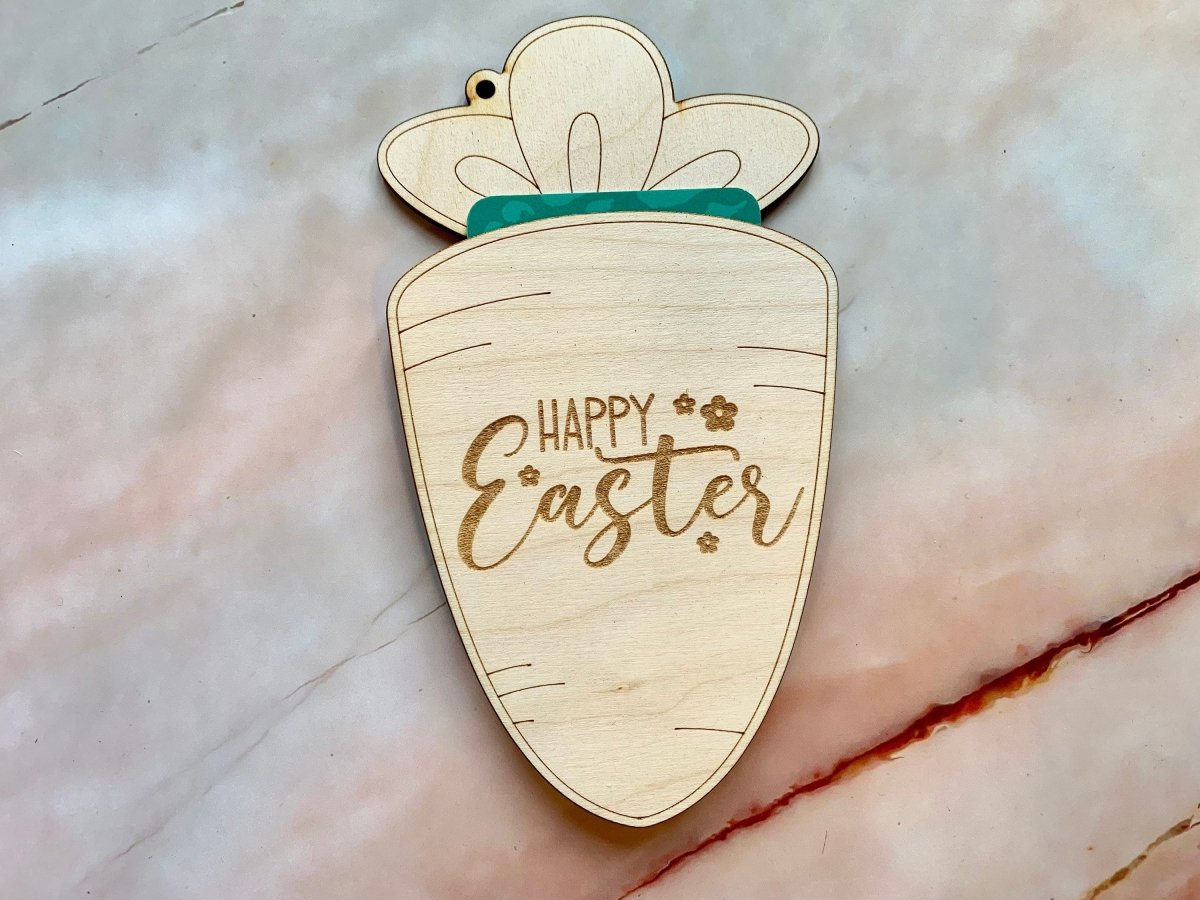 Personalised Easter Gift Card Holder - Carrot or Egg Basket shaped - Resplendent Aurora