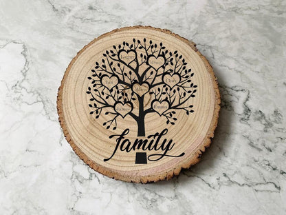 Personalised Family Tree Wood Sign - Resplendent Aurora