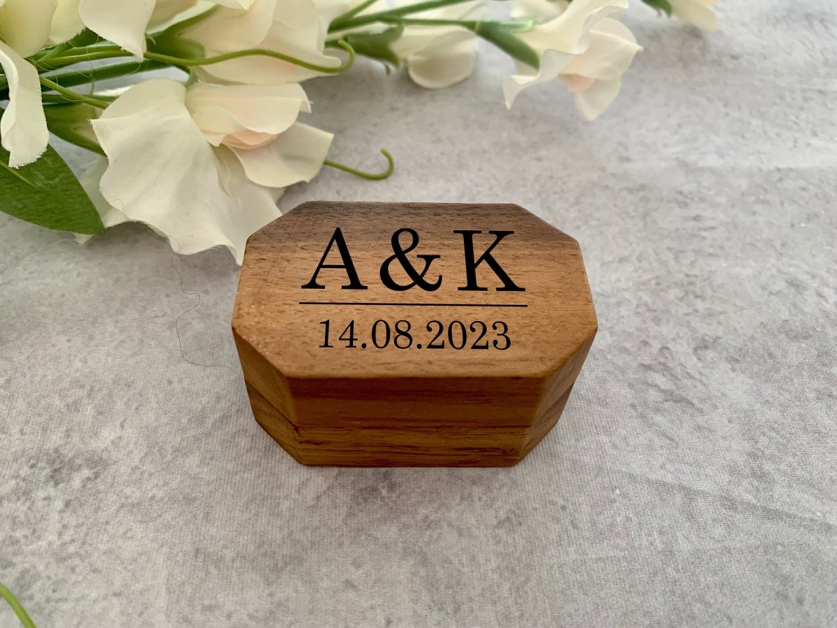 Personalised Hexagon Ring Box - Resplendent Aurora