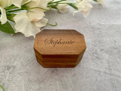 Personalised Hexagon Ring Box - Resplendent Aurora