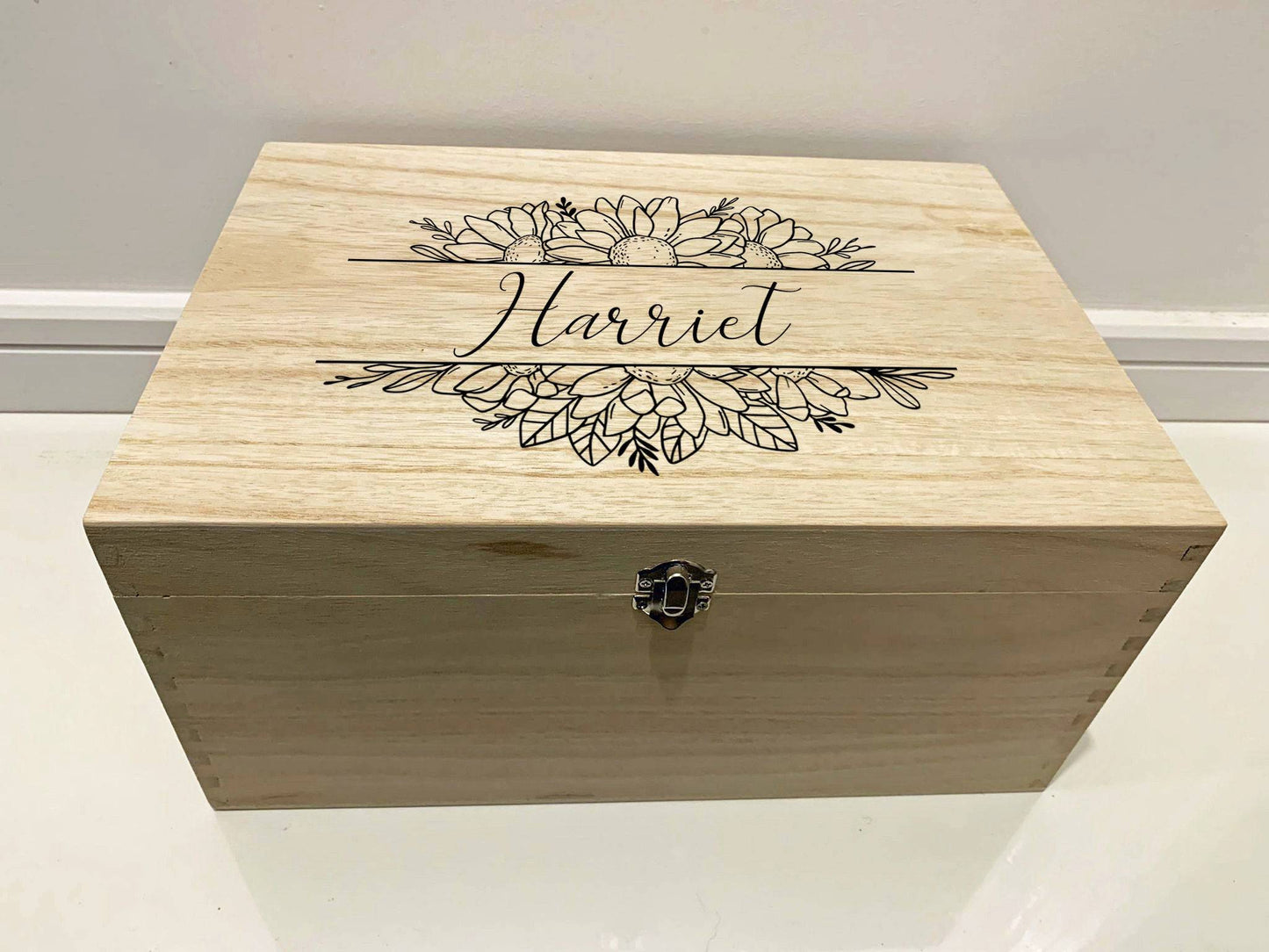 Resplendent Aurora | Personalised Keepsake Box with Sunflowers