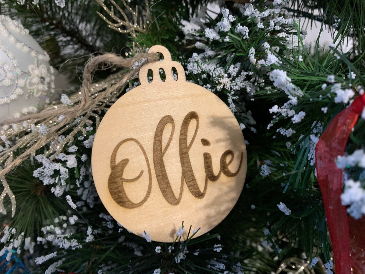 Personalised Name Wooden Christmas Bauble - Resplendent Aurora