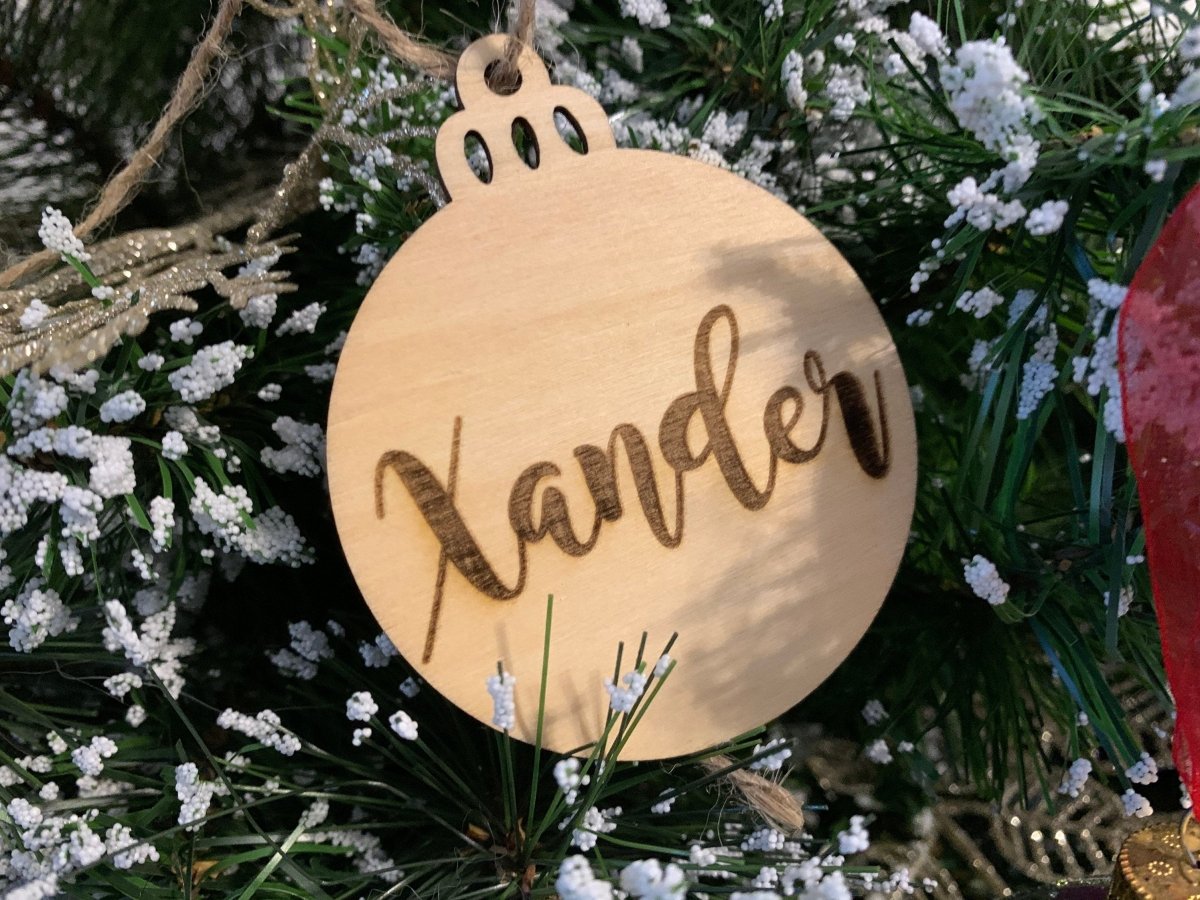 Personalised Name Wooden Christmas Bauble - Resplendent Aurora