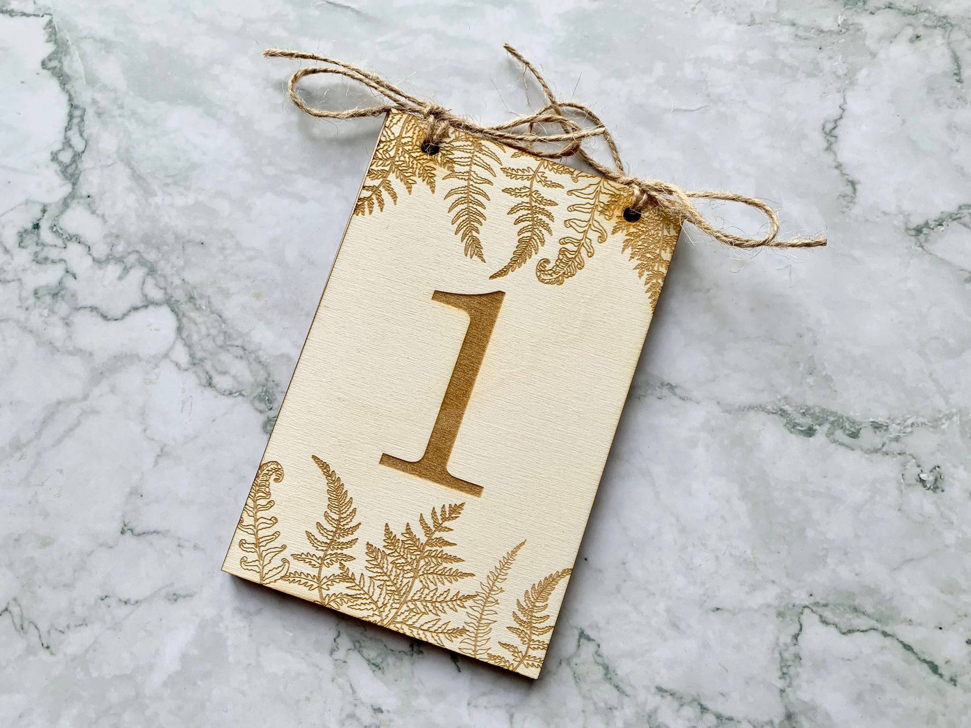 {product_vendor} | Wedding Table Number Signs with Ferns