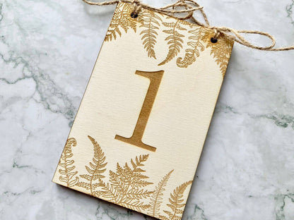 {product_vendor} | Wedding Table Number Signs with Ferns