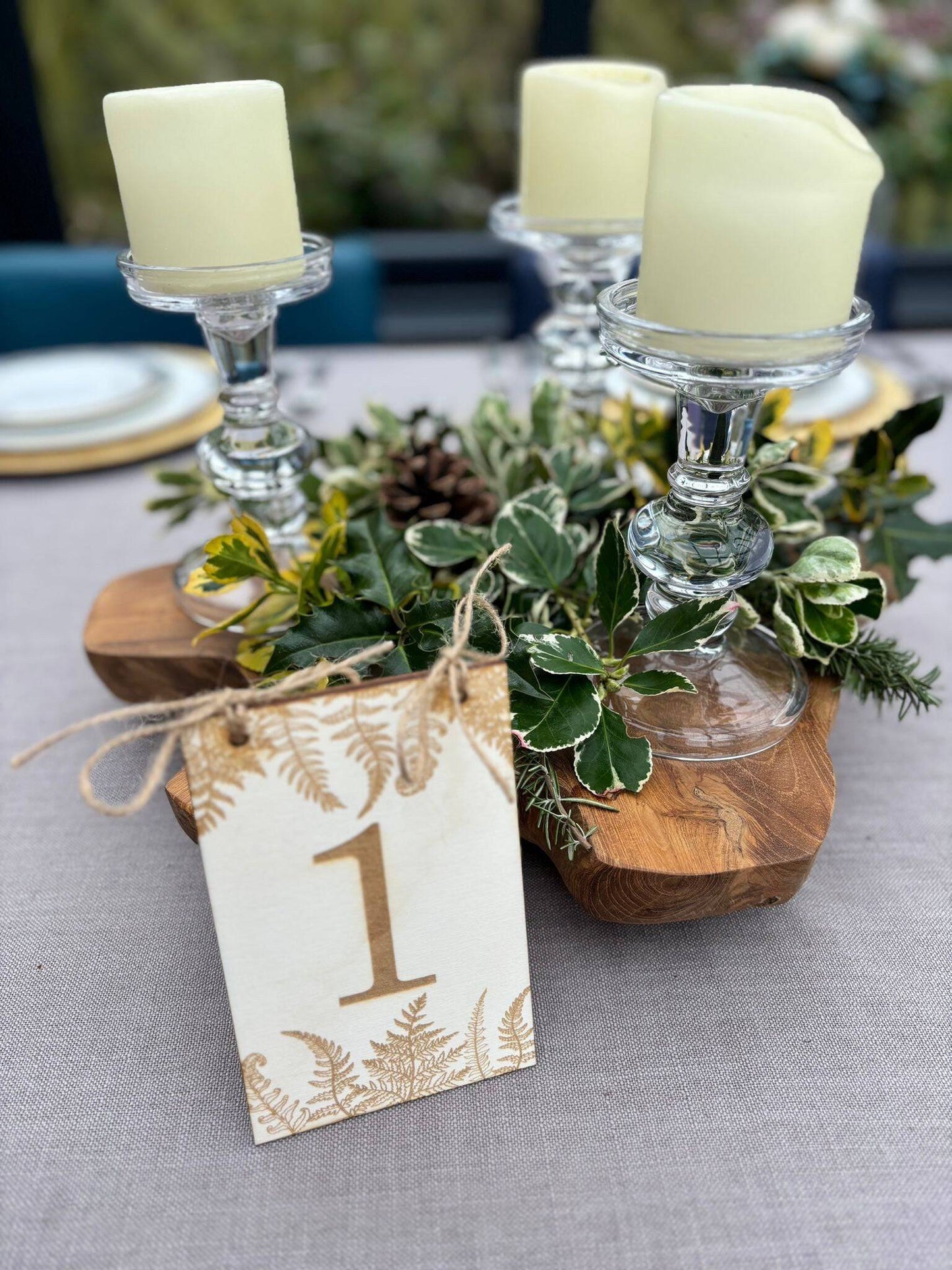 {product_vendor} | Wedding Table Number Signs with Ferns