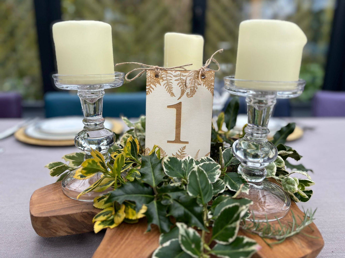 {product_vendor} | Wedding Table Number Signs with Ferns