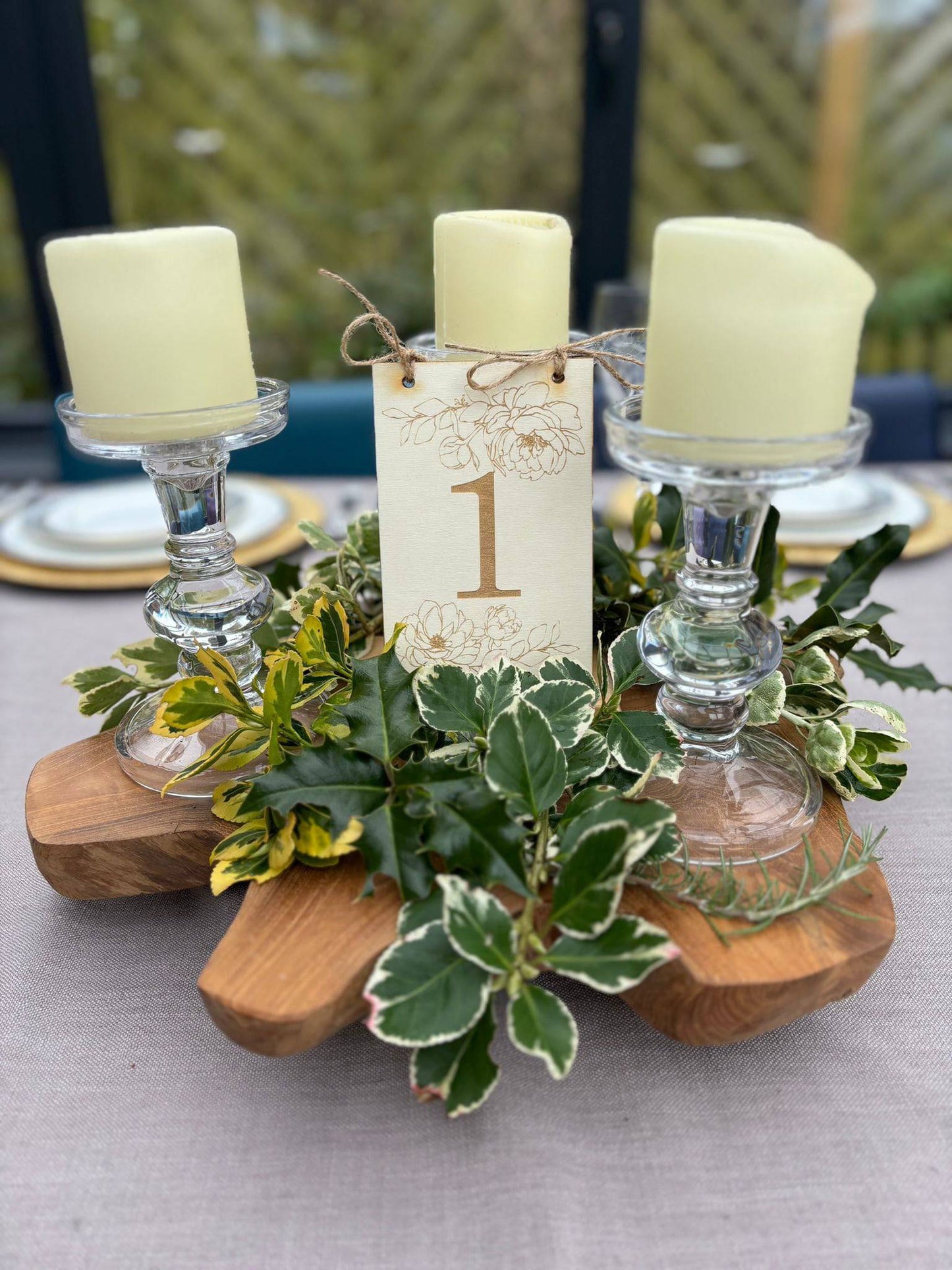 {product_vendor} | Wedding Table Number Signs with Ferns