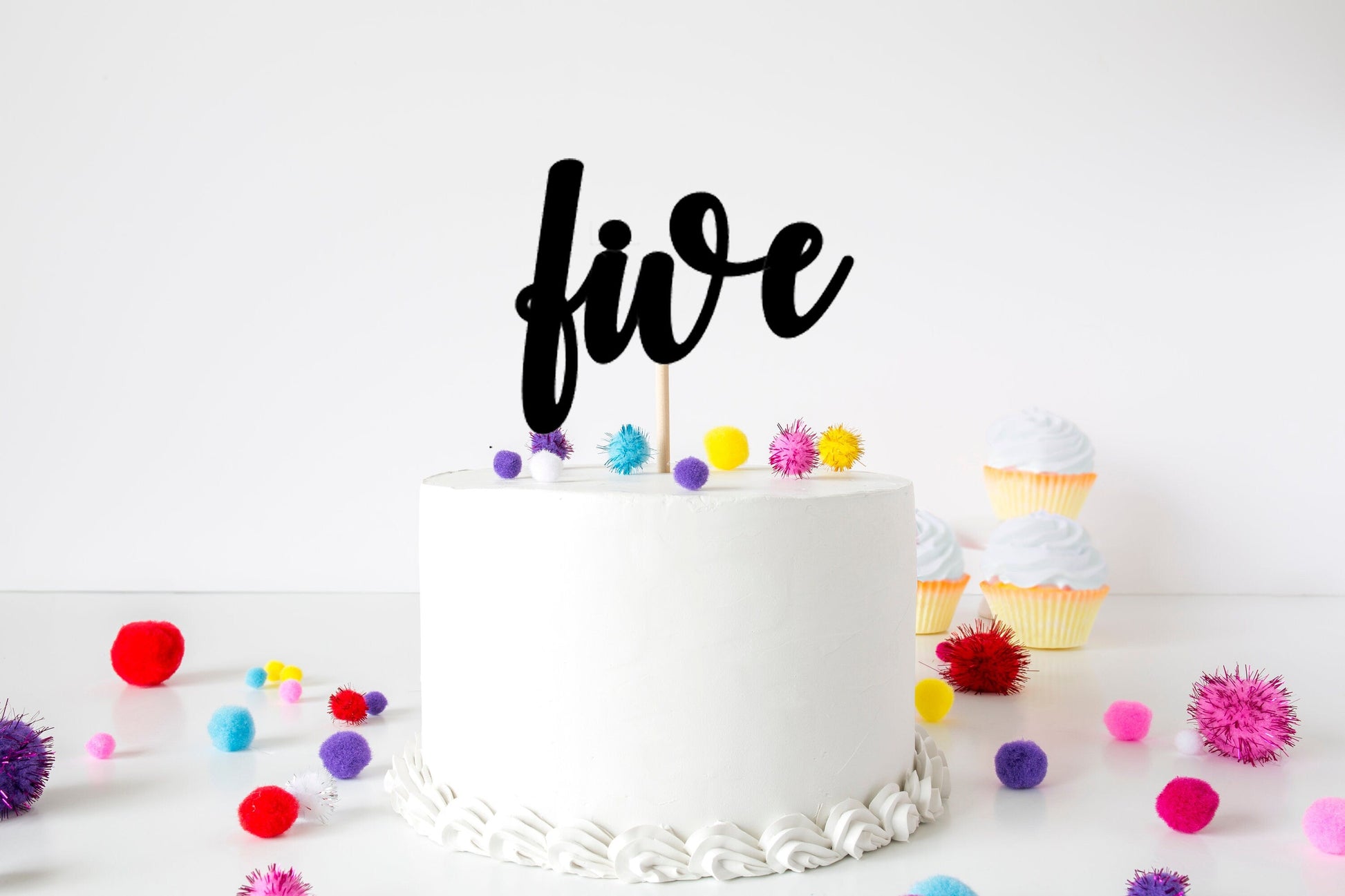 Resplendent Aurora | Five Age Fifth 5th Birthday Cake Topper