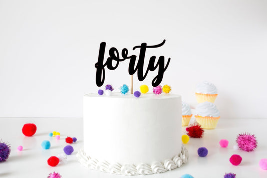 Resplendent Aurora | Forty Age Fortieth Birthday Cake Topper