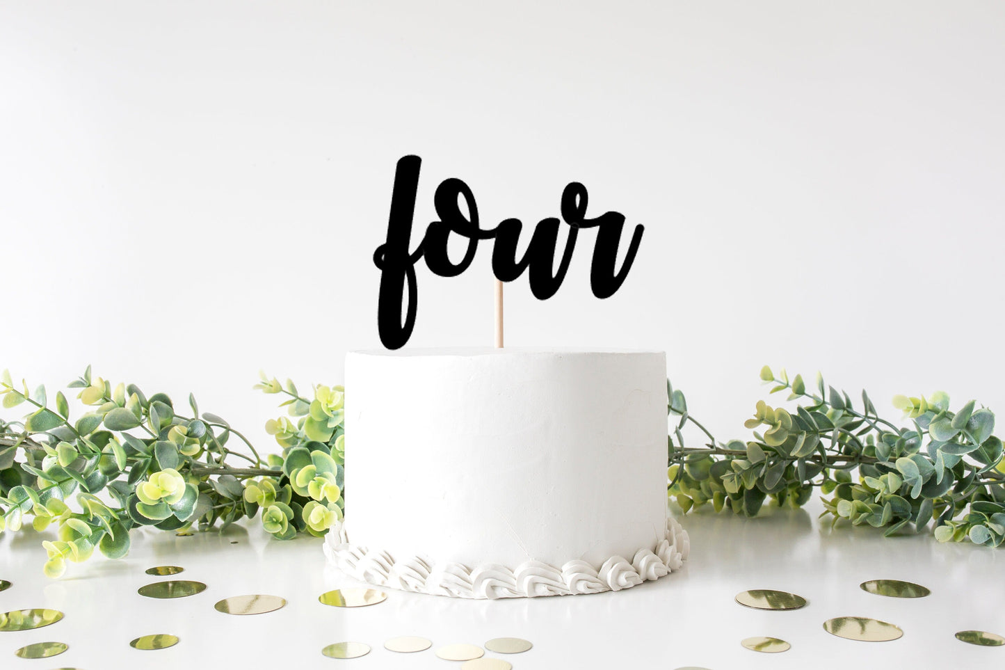 Resplendent Aurora | Four Age Fourth 4th Birthday Cake Topper