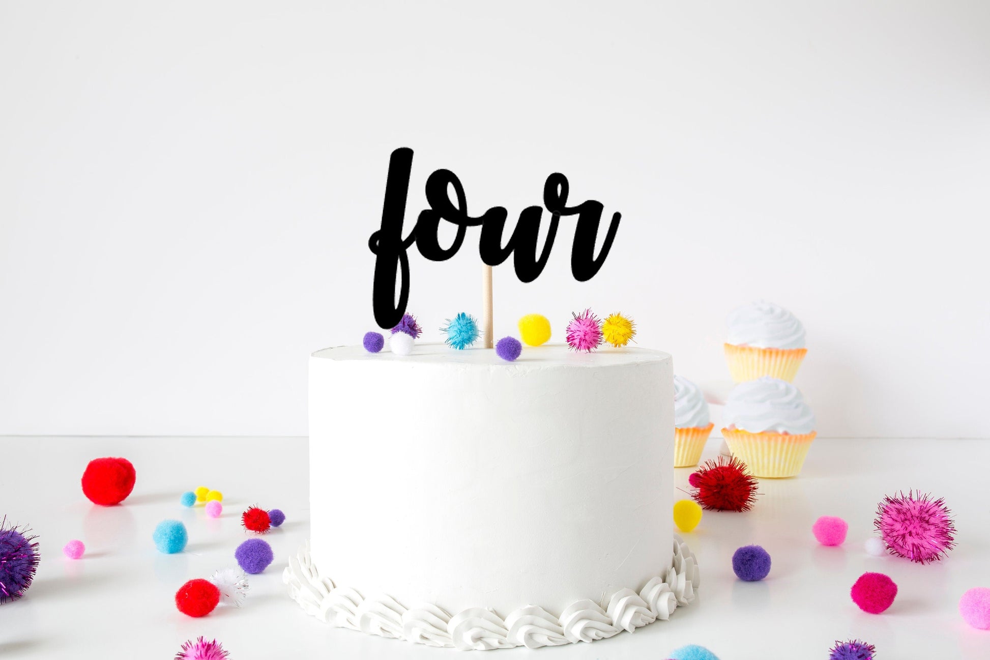 Resplendent Aurora | Four Age Fourth 4th Birthday Cake Topper