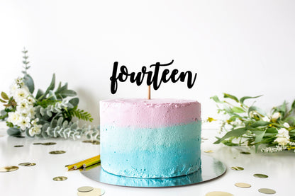 Resplendent Aurora | Fourteen Age 14th Fourteenth Birthday Cake Topper