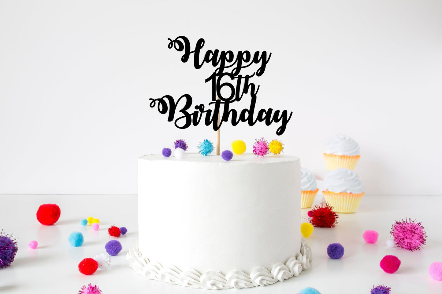 Resplendent Aurora | Happy 16th Birthday Sixteenth Sixteen Age Cake Topper