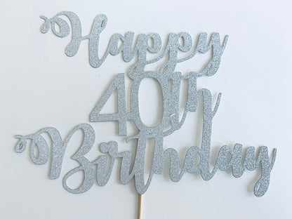 Resplendent Aurora | Happy 40th Birthday Fortieth Forty 40 Age Cake Topper