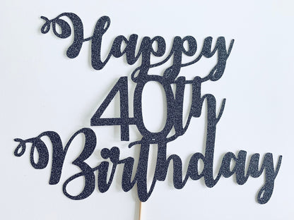 Resplendent Aurora | Happy 40th Birthday Fortieth Forty 40 Age Cake Topper