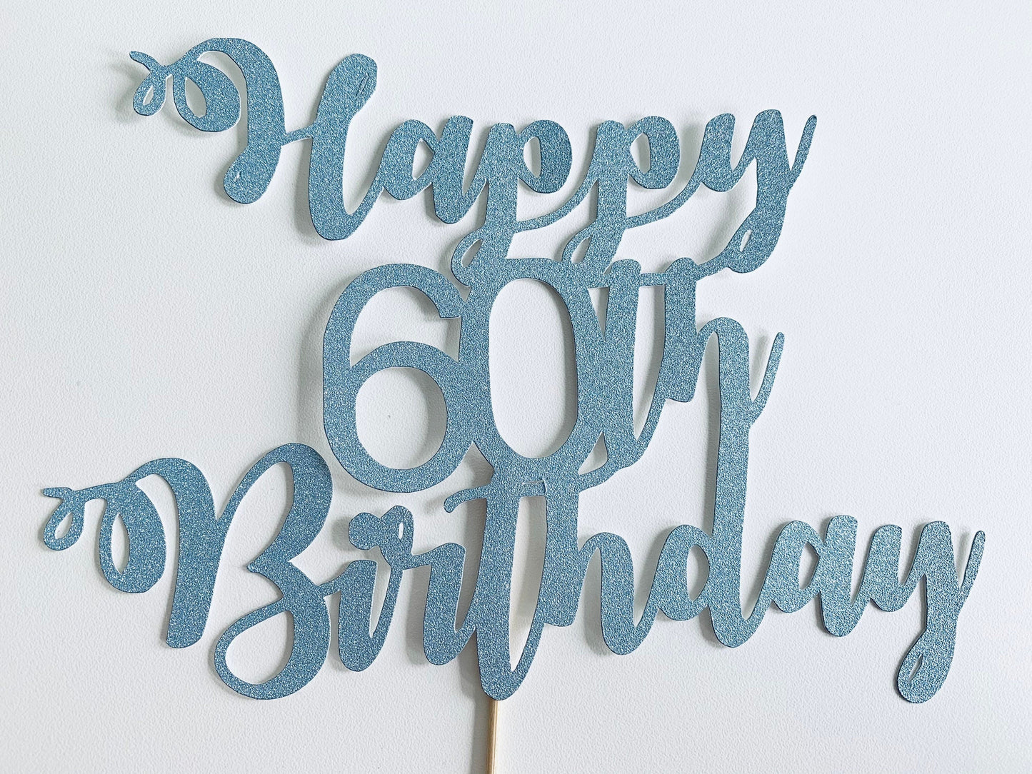 Resplendent Aurora | Happy 60th Birthday Sixtieth Sixty 60 Age Cake Topper